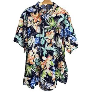 Tommy Bahama Mens 3XLB Tortola Hasta La Fuego Black Short Sleeve Camp Shirt‎ NWT
